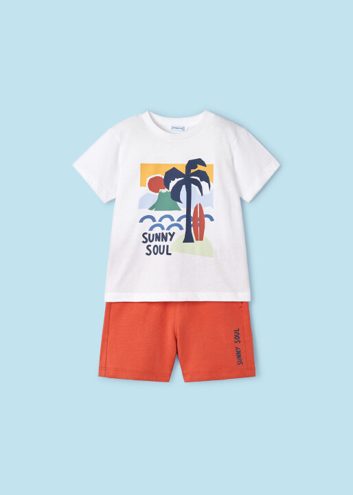 Erkek Çocuk Tişört Şort Set-Kırmızı - Mayoral