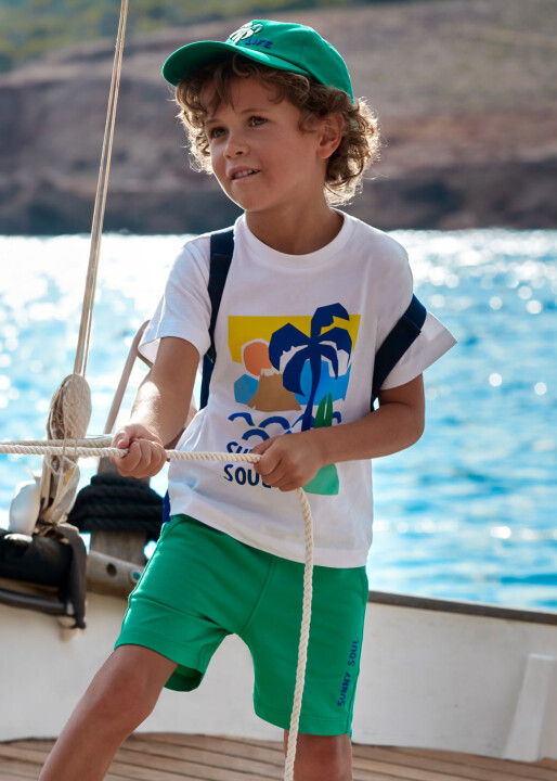 Erkek Çocuk Tişört Şort Takım-Yeşil - Mayoral