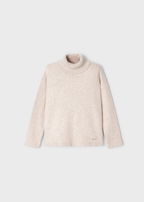 Kız Çocuk Balıkçı Yaka Kazak-Bej 