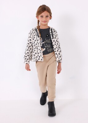 Kız Çocuk Ceket Ve 2 Pantolonlu Set-Kahve 