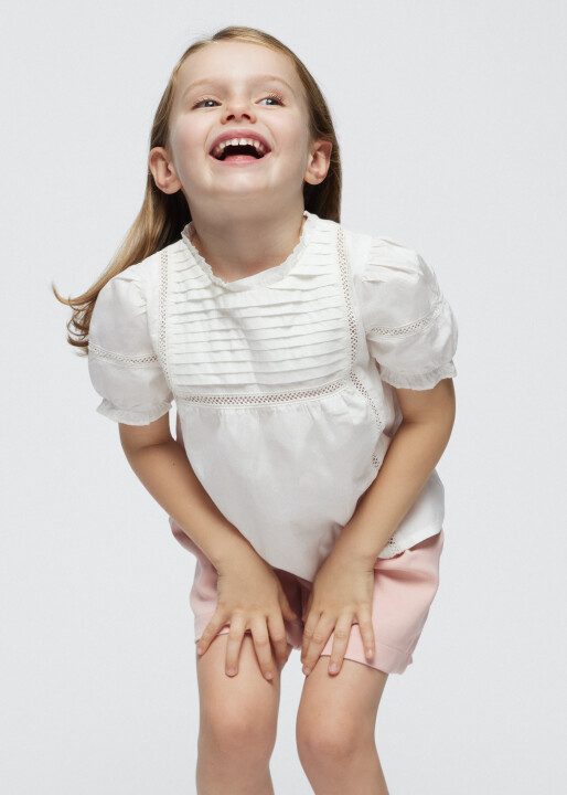 Kız Çocuk Gömlek-Krem - Mayoral