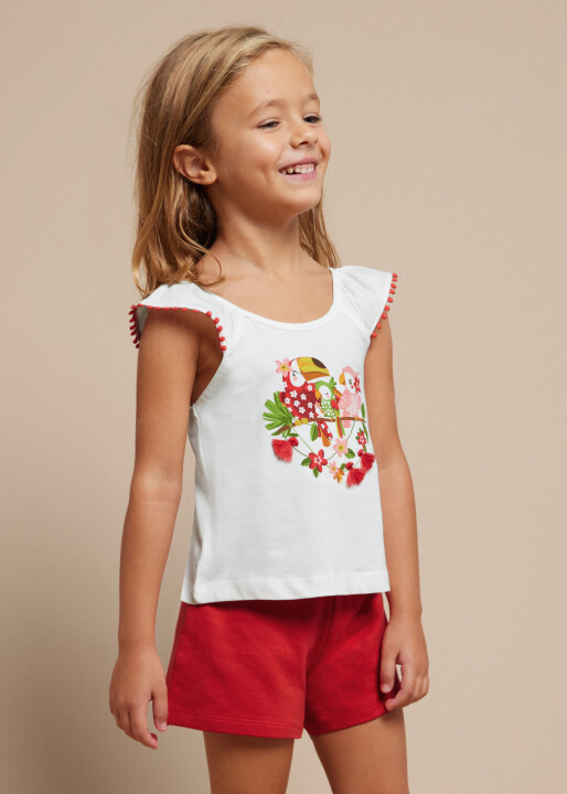 Kız Çocuk İkili Set-Kırmızı 