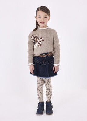 Kız Çocuk Kemerli Kot Etek-Lacivert - Mayoral