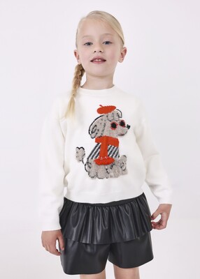 Kız Çocuk Suni Deri Şort Etek-Siyah - Mayoral