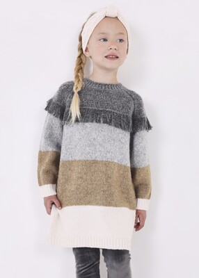 Kız Çocuk Triko Elbise-Gri 