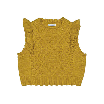 Kız Çocuk Triko Süveter-Hardal 