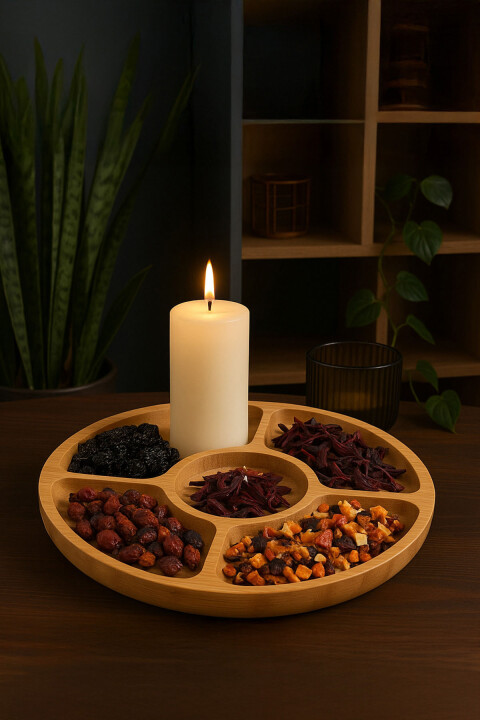 Modern Bambu Bölmeli Sunum Tepsisi – Çok Amaçlı Kullanım - Bambuland