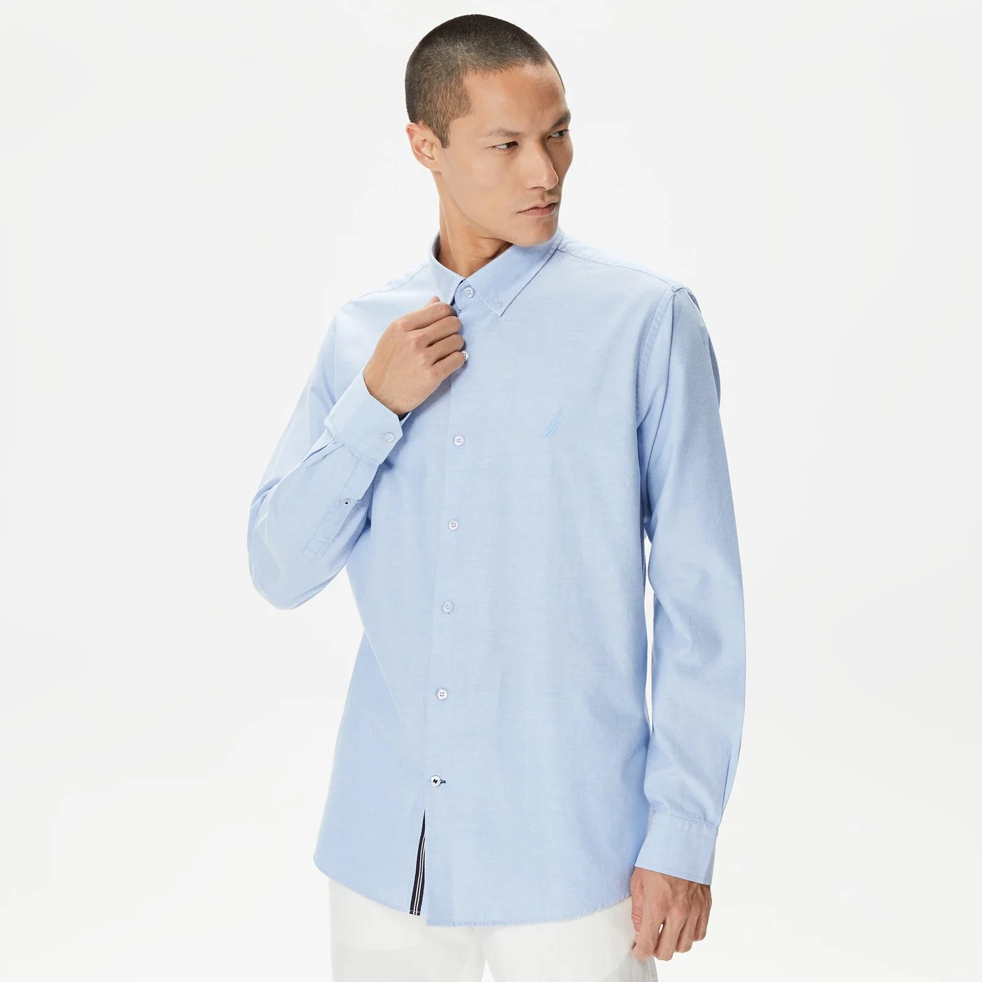 Erkek Classic Fit Uzun Kollu Gömlek - Mavi - Nautica