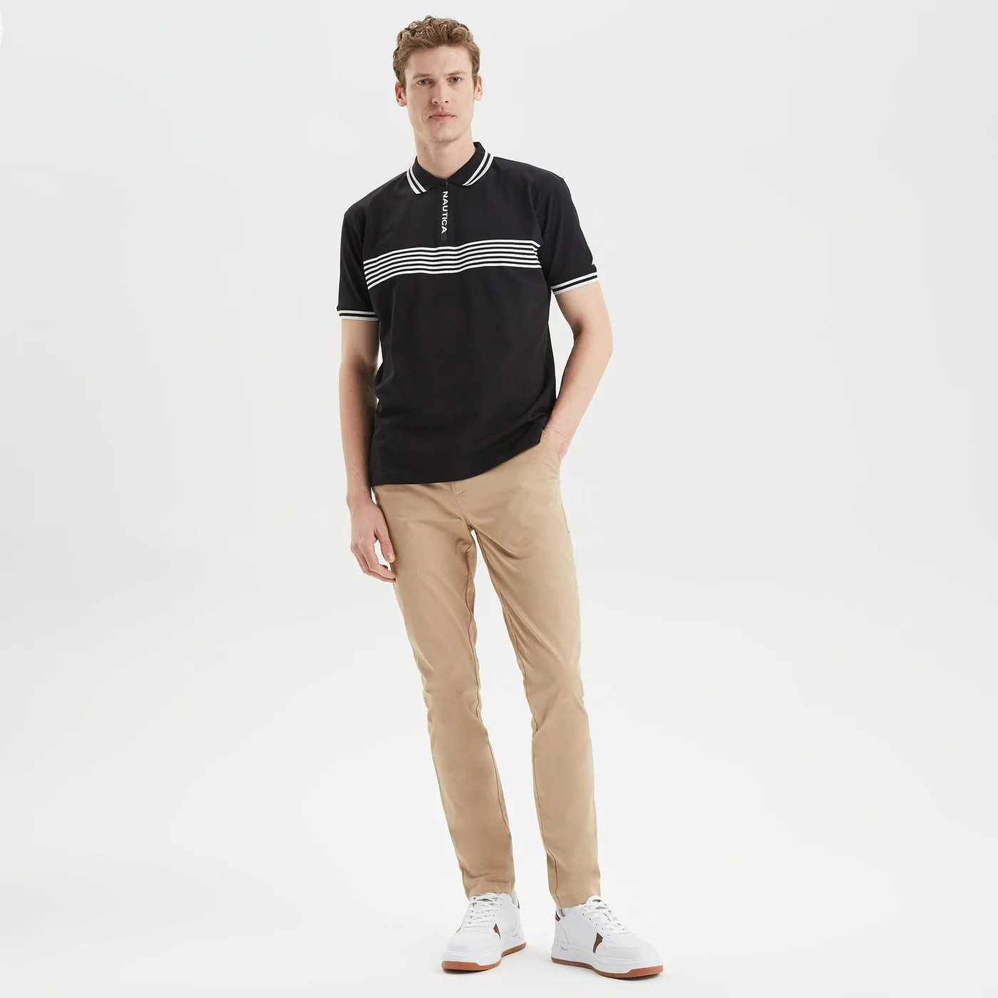 Erkek Slım Fıt Chıno Pantolon-Bej 