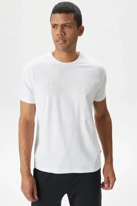 Erkek Standart Fit Kısa Kollu T-Shirt - Beyaz - Nautica
