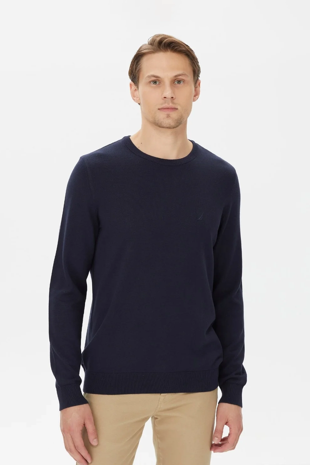 Erkek Standart Fit Uzun Kollu Triko - Lacivert - Nautica