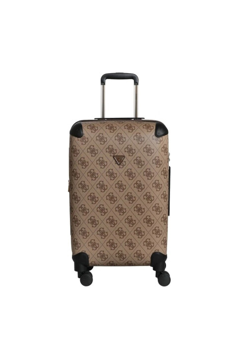 Unisex Berta Monogram Desenli TSA Kilitli Orta Boy Valiz - Kahverengi - Guess