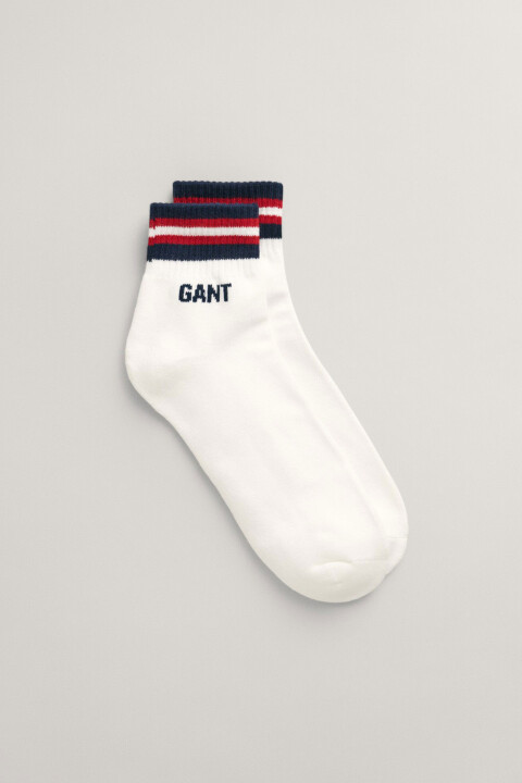 Unisex Çizgili Çorap - Beyaz 
