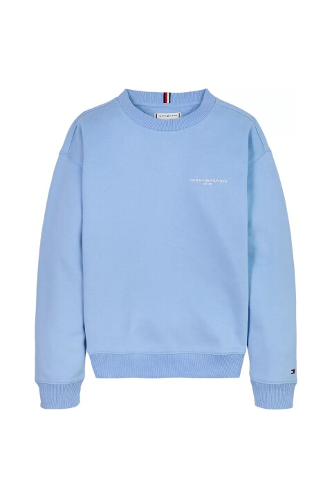 Unisex Çocuk Mini Corp Bisiklet Yaka Sweatshirt - Açık Mavi - Tommy Hilfiger