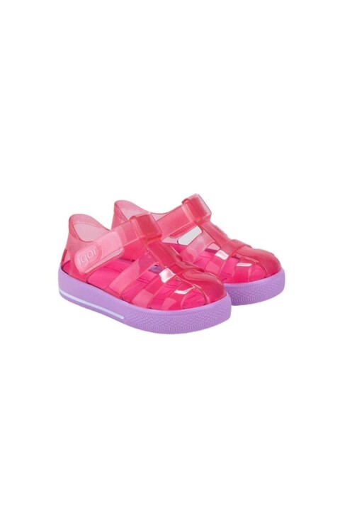 Unisex Çocuk Star Bicolor Sandalet - Kırmızı Mor - İGOR