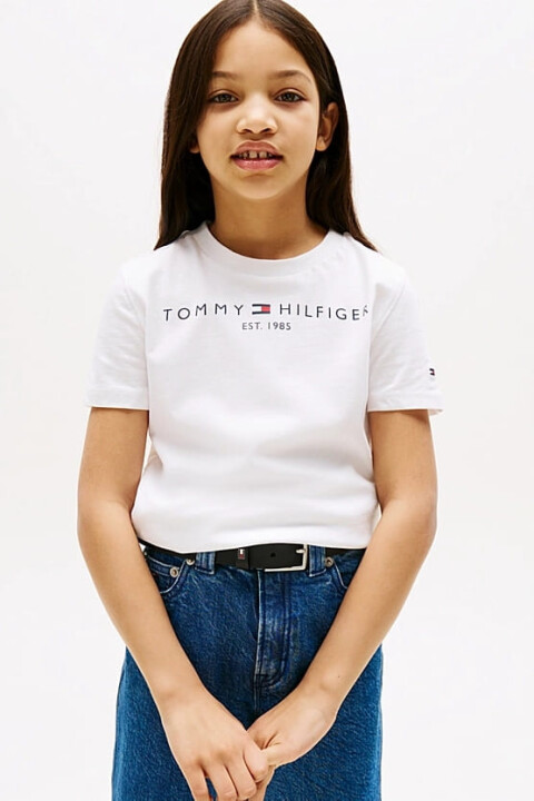 Unisex Çocuk Th Essential Cotton T-Shirt - Beyaz - Tommy Hilfiger