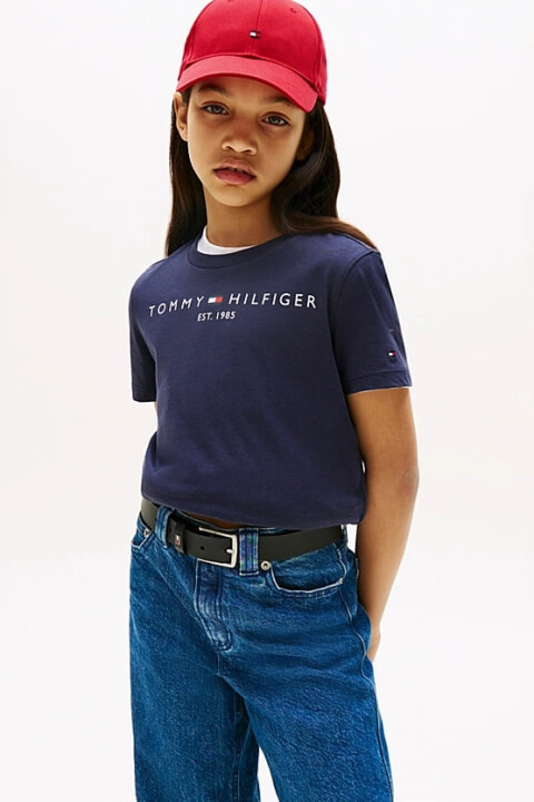 Unisex Çocuk Th Essential Cotton T-Shirt - Lacivert - Tommy Hilfiger