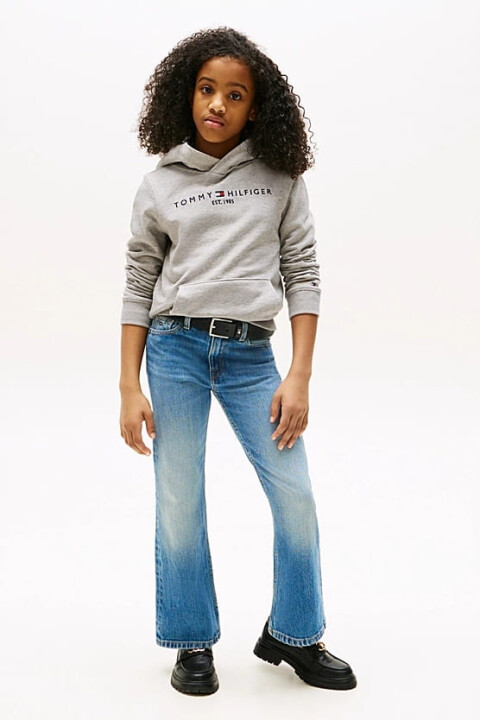 Unisex Çocuk Th Essential Hoodie Kapüşonlu Sweatshirt - Gri 