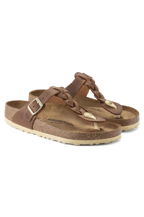 Unisex Gizeh Örgü Desen Terlik - Kahverengi - Birkenstock