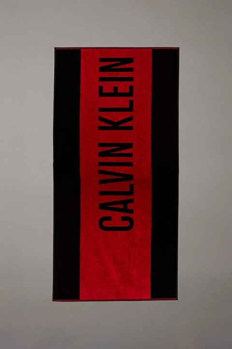 Unisex Plaj Havlusu - Siyah/Kırmızı - Calvin Klein