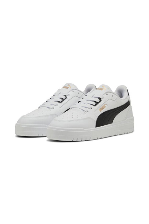 Unisex Shuffle Downtown Retro Tasarım Sneaker - Beyaz/Siyah - PUMA