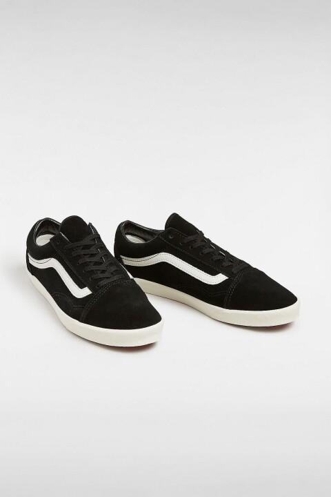  Unisex Yan Şeritli Old Skool Lowpro Sneaker - Siyah/Beyaz - Vans